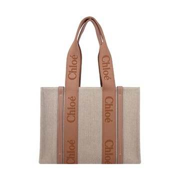 [平輸版]ChloeWoody tote bag帆布托特包(中號/灰褐色)真品平輸