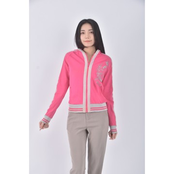 (S) 衣櫃棉質花紋粉色外套二手衣