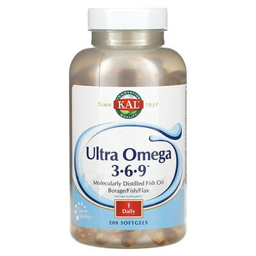 KAL, Ultra Omega 3-6-9，200 粒軟膠囊