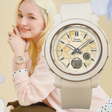 CASIO 卡西歐 BABY-G 精緻優雅花卉 雙顯錶 女錶 送禮 禮物 推薦 BGA-290FL-4A