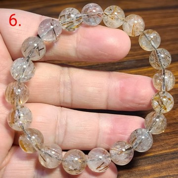 黑金超 黑金超七水晶 手鍊 手環 手珠 共生礦 10mm 天然❤水晶玉石特賣#R001-6