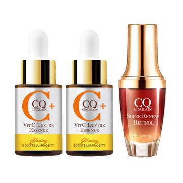 【CINQUAIN思珂】(早C晚A) 搖搖維他命C亮白雙精萃2入+超能A醇煥顏奇肌精萃