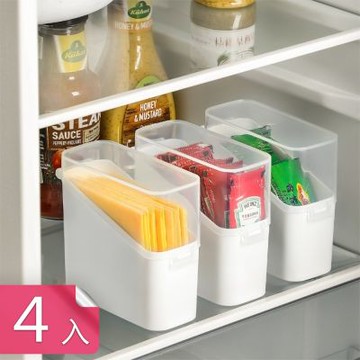 【荷生活】透明斜開頂蓋取放便捷收納盒 卡扣設計防水防塵大敞口置物盒-4入組