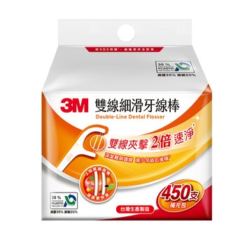 3M細滑牙線棒雙線補充包450支