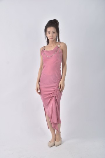 (S) 【安于晴Charlene私服】zy th質感禮服粉色洋裝