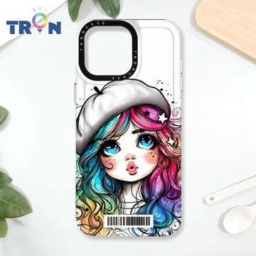 TRON IPhone 16 Pro Max 嘟嘴小女孩 防摔太空載具殼 透黑 軟硬 手機殼