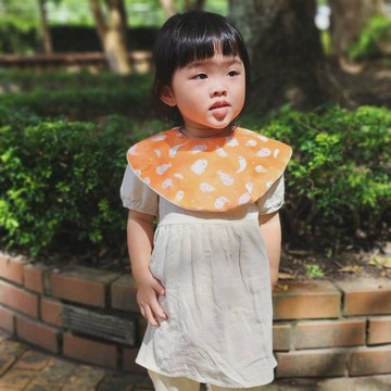 二重紗圍兜/口水巾/BABY口水兜(萬聖節-幽靈鬼鬼-橘色)共6層