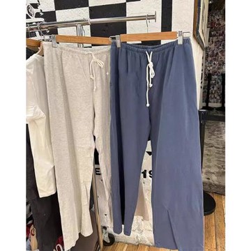 BrandyBM秋季新款松緊系帶闊腿褲bm紅褲子趙露思同款休閑直筒長褲