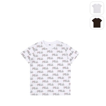 【FILA】KIDS 孩童款 短袖 純棉 運動上衣-白色 1TEX-8438-WT