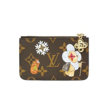 Louis Vuitton LV路易威登 Romy 塗層帆布玩偶印花卡片零錢包(M15333-咖)