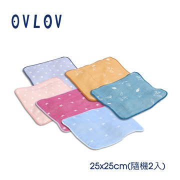 OVLOV  日本製六層紗小手巾/嬰幼兒手帕/口水巾/方巾-25cm2入裝