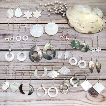 手工天然簡約貝殼耳環時尚夸張個性海貝耳墜長款流蘇氣質復古耳飾