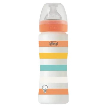 Chicco 舒適哺乳 矽膠PP特大奶瓶  橘色  330ml  1個