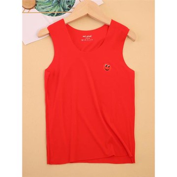 mipink果果喜慶大紅色兒童背心隨心裁薄款吊帶男童女童本命年內衣