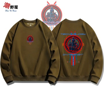 潮野屋 賽博騎士 科技網路 重機 戰神 大學T 衣服 長袖上衣 刷毛 潮T 可愛 街頭 潮流 創意 WSD-1278
