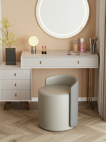 北歐化妝凳網紅梳妝椅輕奢梳妝台凳子臥室化妝椅客廳圓矮凳美甲凳 幸福驛站
