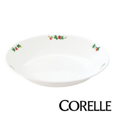 プレート 22cm 深皿 コレール CORELLE 皿 食器 スウィートストロベリー （ 大鉢 白 食洗機対応 電子レンジ対応 お皿 サラダボウル  オーブン対応 耐熱 ） | LINEブランドカタログ