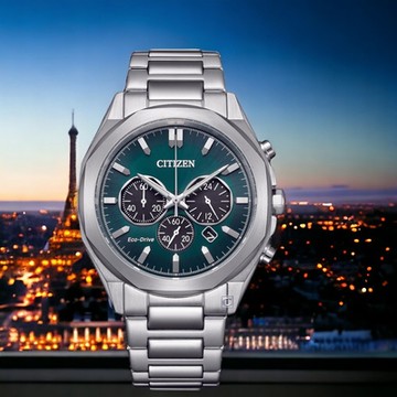 CITIZEN 星辰錶 Chronograph 計時腕錶-41mm綠色/CA4590-81X 男錶 手錶 光動能錶 聖誕節 禮物