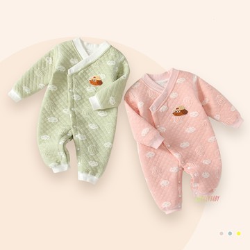 ✨冬天不怕冷✨ 寶寶秋冬保暖三層加棉外套 幼童長袖純棉包屁衣 嬰兒長袖加厚哈衣 新生兒連身衣冬裝