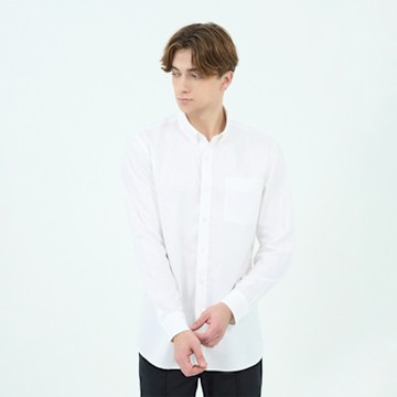 GIORDANO 男裝彈力防皺襯衫 Easy Care Easy Go系列 - 01 標誌白