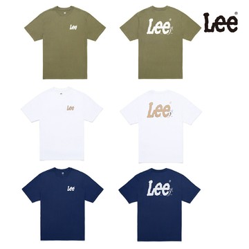 Lee 前後LOGO寬鬆短T 男 白色 深藍 軍綠 LB502102
