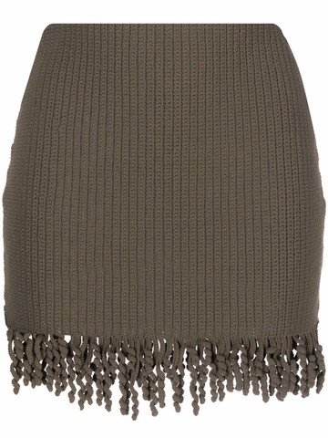 Dion Lee - Wave crochet mini skirt - women - Cotton/Nylon - XXS - Green