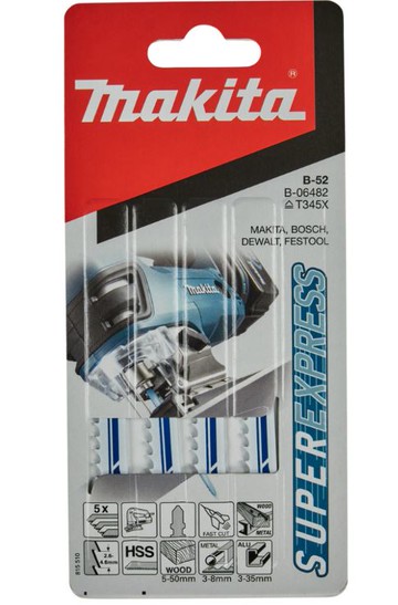 MAKITA 牧田 線鋸片 B-06482 B-52 5片 高速鋼 T345X 高速切割 適用 不鏽鋼 木材 塑料 鋁材 瑞士製 高速刀片