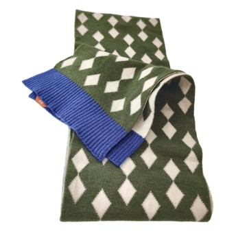 LEMONKID 檸檬寶寶 跳跳糖針織圍巾 藍線  148 x 16cm  藍綠色