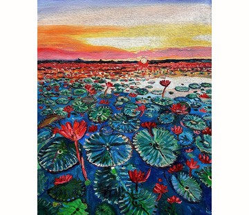 Lotos 繪畫原創藝術油畫牆面裝飾布面油畫