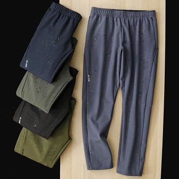 長鳳洲狠貨3D剪裁零束縛秋冬戶外防風防潑水加絨軟殼沖鋒休閑褲男