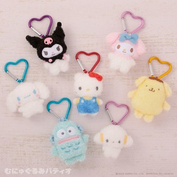 真愛日本 凱蒂貓 kitty 庫洛米 限定 毛茸玩偶 愛心扣 造型玩偶吊飾 鑰匙圈 吊飾 掛飾