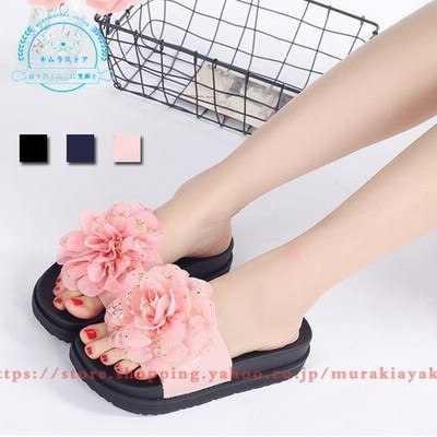 ミュール サマーサンダル レディース サンダル ビーサン 厚底サンダル 花柄 夏サンダル 厚底 ビーチサンダル リゾート スリッパ サマースリッパ 通販 Lineポイント最大get Lineショッピング