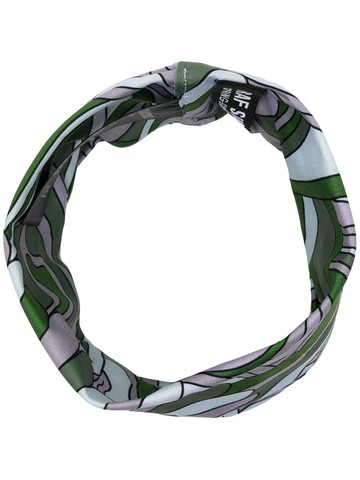 Raf Simons - printed funnel neck scarf - women - Elastane/Micromodal - One Size - Green