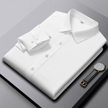 【新款熱賣】奧地利蘭精感溫控溫中青年男士長袖襯衫商務凈版襯衣輕柔透氣上衣