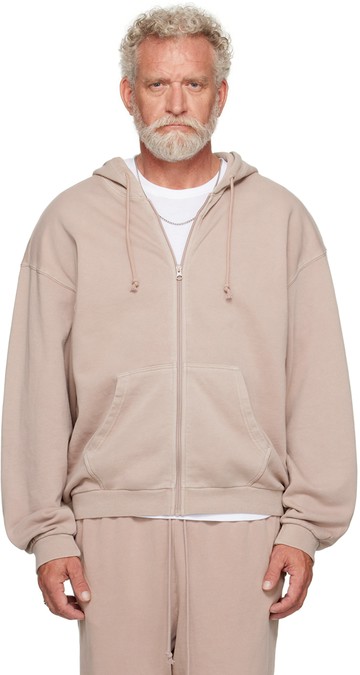 SKIMS 灰褐色 Terry Relaxed Zip Up 连帽衫