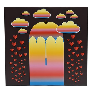 24mama 掛畫 紅心雨傘  50 x 50cm  無框