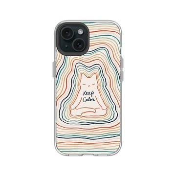 iPhone 15 Clear 透明 - ilovedoodle (Lim Heng Swee) - Mindful Cat - 冷靜
