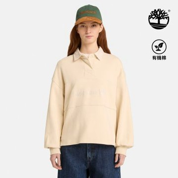 Timberland官方旗艦 女款淺卡其色寬版橄欖球Polo衫|A43RQ260