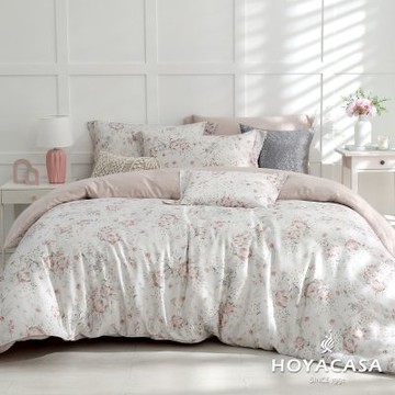 HOYACASA 粉萌小兔 雙人60支銀纖維天絲兩用被套床包四件組