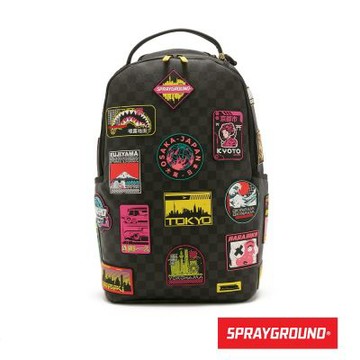 SPRAYGROUND-全球大亨賽博龐克熊大容量後背包-黑色
