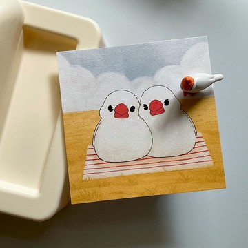 經營農場的文鳥/卡片