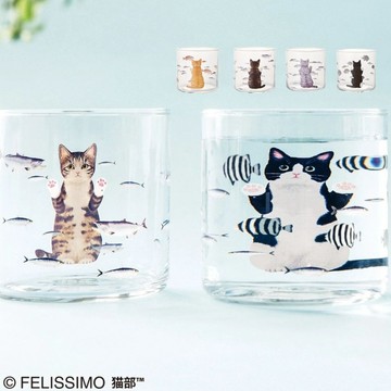 現貨 日本 杯子 貓咪水族館 貓部 Felissimo 加水貓咪胖三倍 玻璃杯 貓咪杯子 水杯 貓奴必備 日本進口