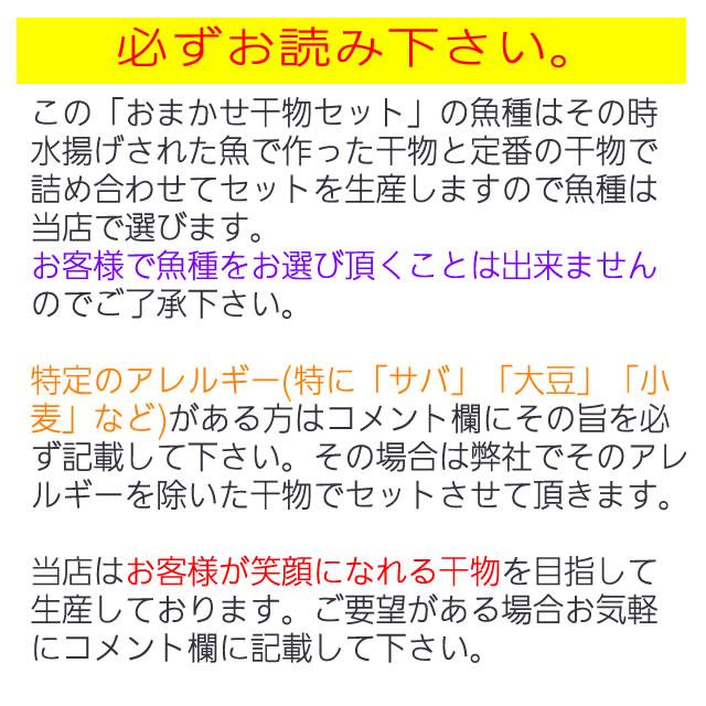 おまかせ干物セット6000円コース〜魚は山市干物専門店におまかせください!その時の最高の魚を干物にてお送りします。