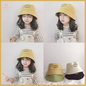 爆款熱推💖全臺免運 兒童防曬帽女童遮陽漁夫帽春秋夏季寶寶盆帽男童太陽帽刺繡字母潮 YLJ4