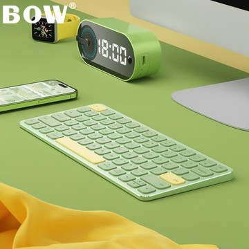 BOW時尚雙模藍牙無線鍵盤HD286CL超靜音辦公專用女生高顏值輕薄