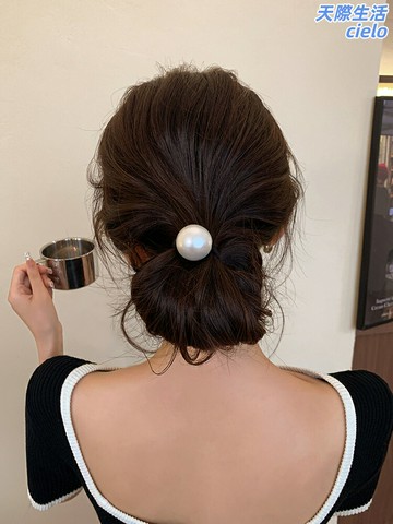 【法式復古】珍珠發繩 髮圈 頭繩 髮飾 扎頭髮 簡約發捆 後腦勺髮飾 2025新款 ins風 優雅百搭 女用