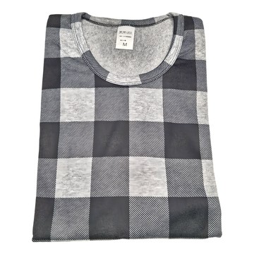 MI MI LEO MIT時尚刷毛經典格紋寬版機能服  M  灰色