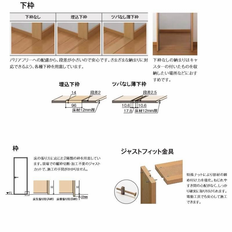 リクシル TA クローゼットドア 扉 両開き戸 ノンケーシング枠
