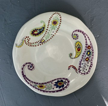 創意波西米亞系列22厘米陶瓷圓盤家用菜盤糖果甜品盤西餐牛排盤