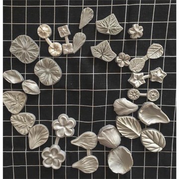 韓國batti老師翻糖威化紙糖紙花卉郁金香花瓣仿真紋理硅膠模具2